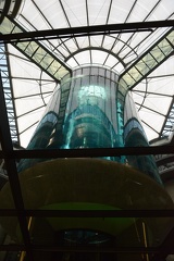 25 meter high aquarium with an elevator inside